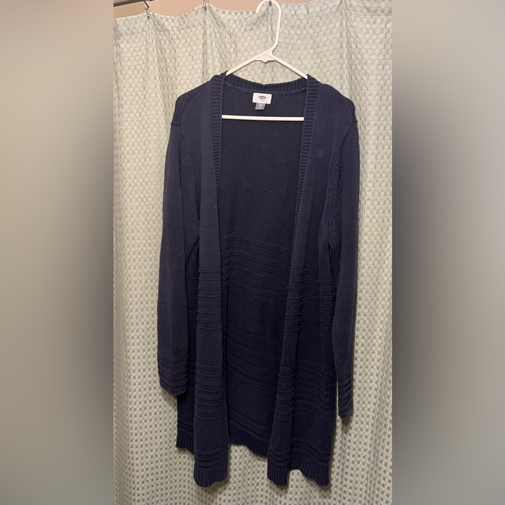 Navy long knit cardigan old navy XL